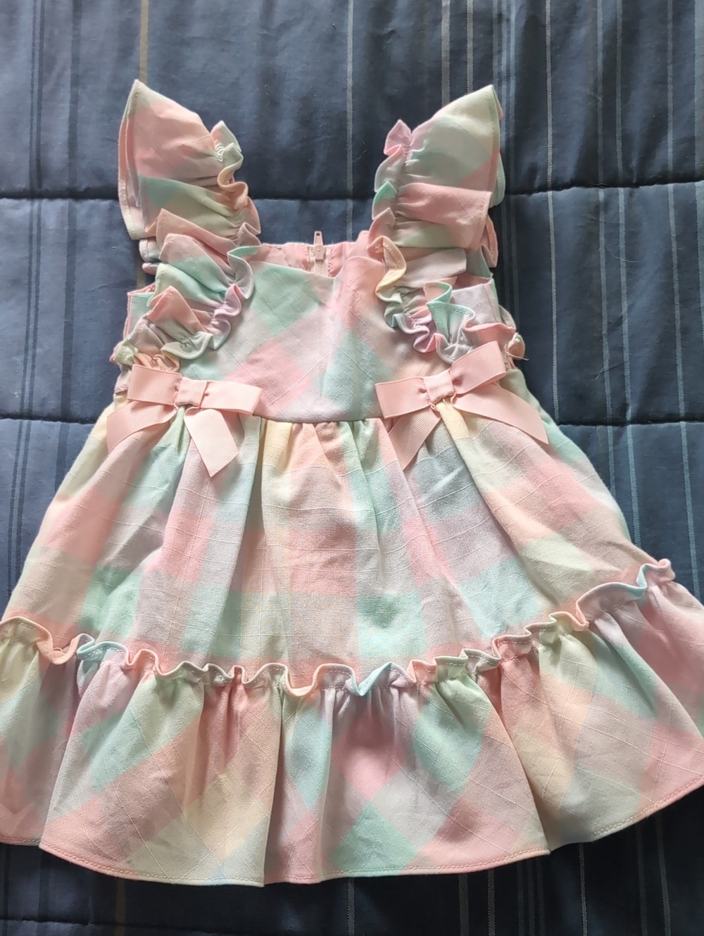 BONNIE BABY Toddler Girl's Pastel Colored Ruffled Dress - Size 18 Mos.